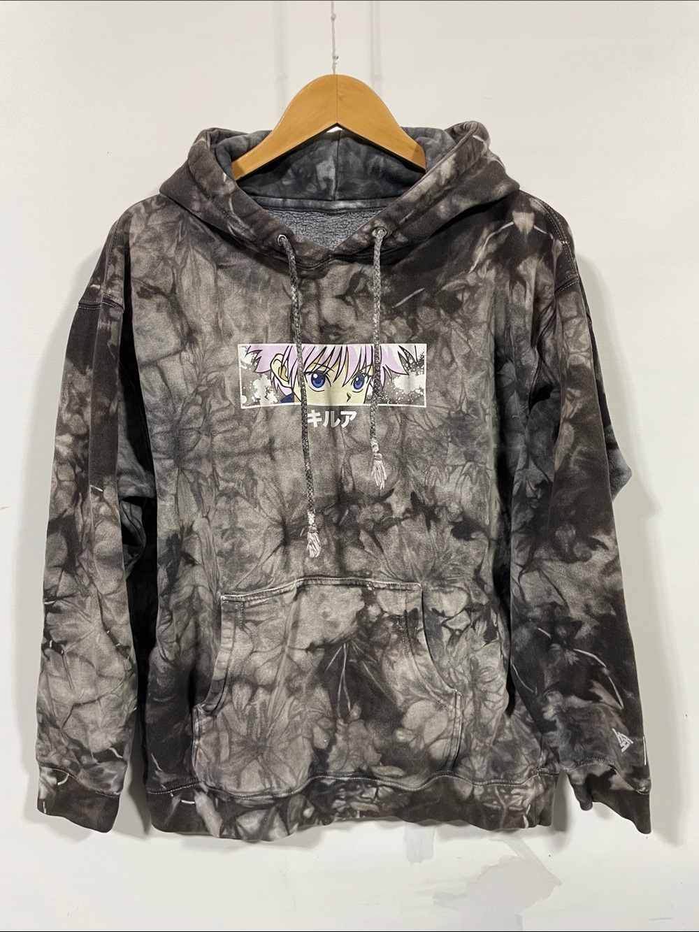 Hunter X Hunter Tie-Dye Graphic Hoodie - Black/Grey Anime Panel